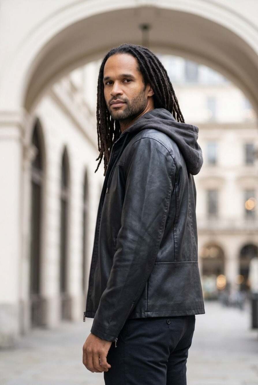 Levi's Men's Faux Leather Hooded Moto Jacket